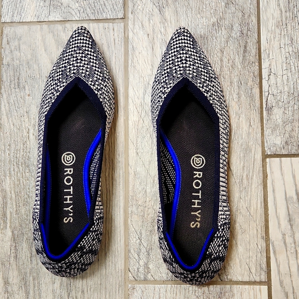 Rothy's Navy Houndstooth Points